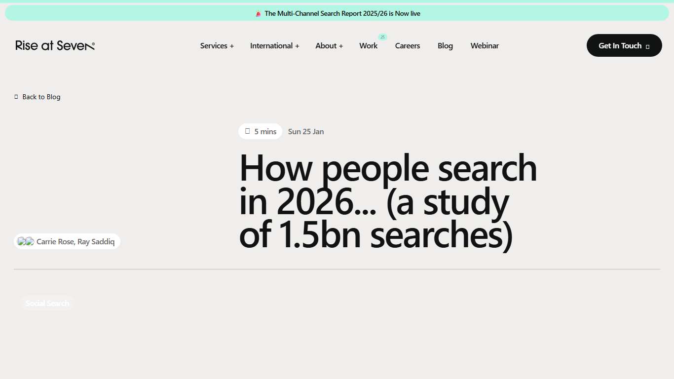 How people search in 2026 Rise at Seven